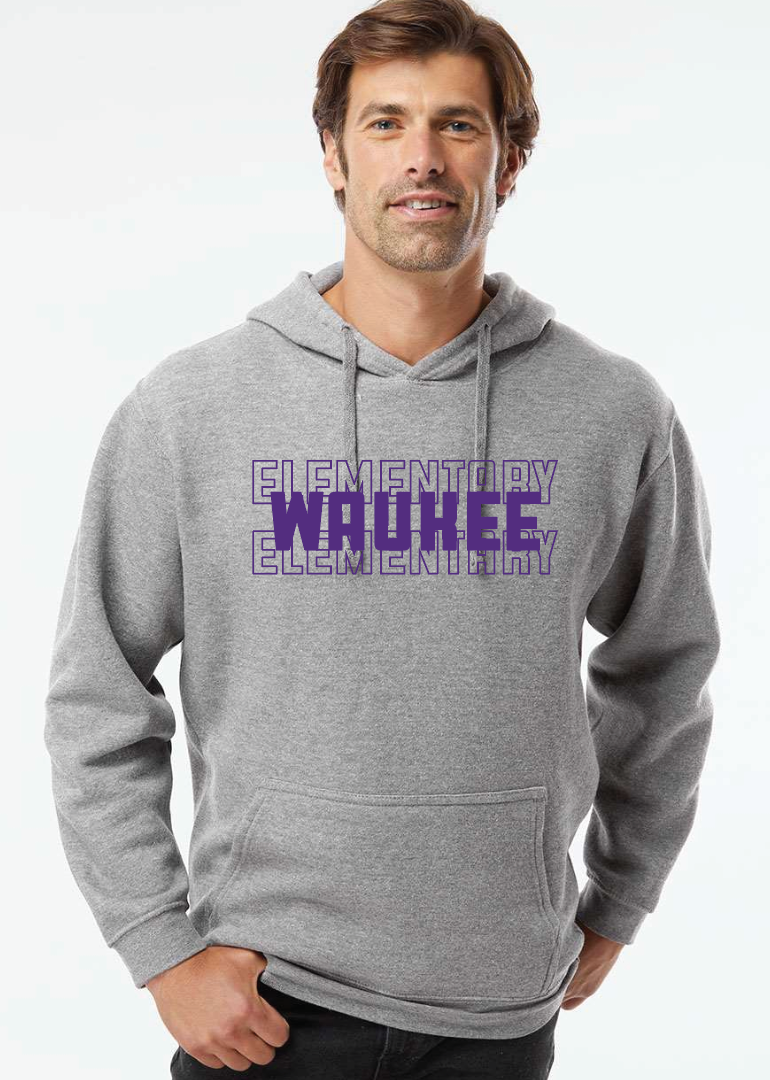 LAT Fleece Hoodie Sweatshirt - Waukee Elementary Stacked