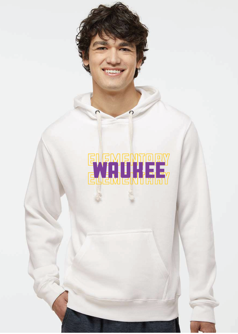 LAT Fleece Hoodie Sweatshirt - Waukee Elementary Stacked