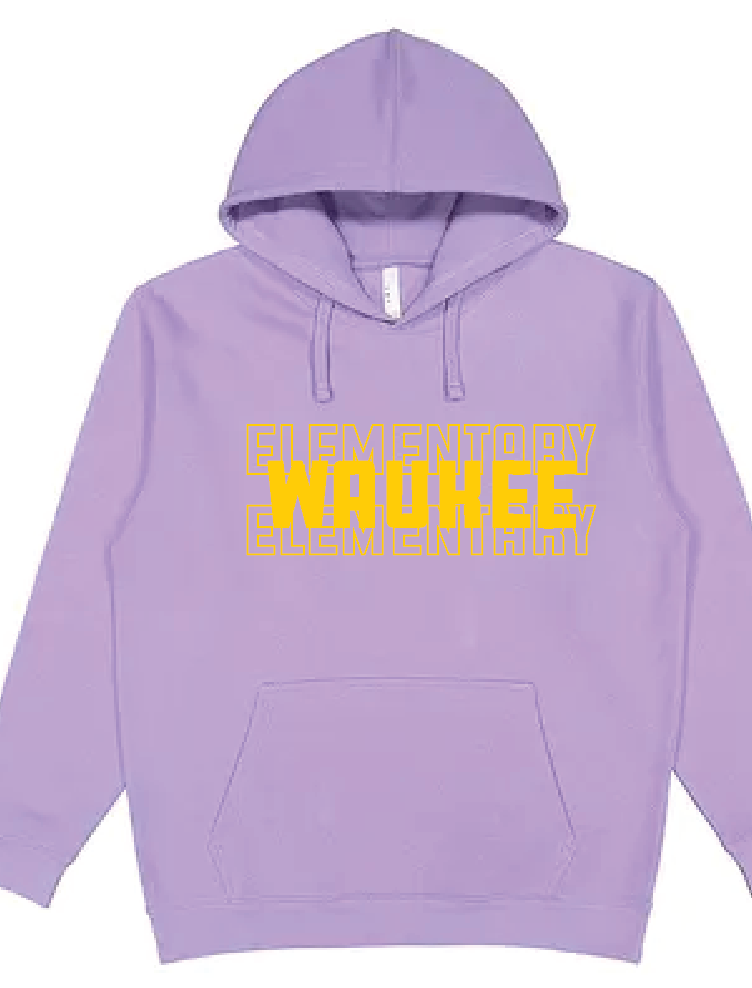 LAT Fleece Hoodie Sweatshirt - Waukee Elementary Stacked