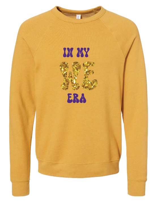 BELLA + CANVAS - Sponge Fleece Raglan Crewneck Sweatshirt- In My WE Era (Matte&Glitter)