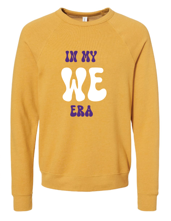 BELLA + CANVAS - Sponge Fleece Raglan Crewneck Sweatshirt- In My WE Era (Matte&Glitter)