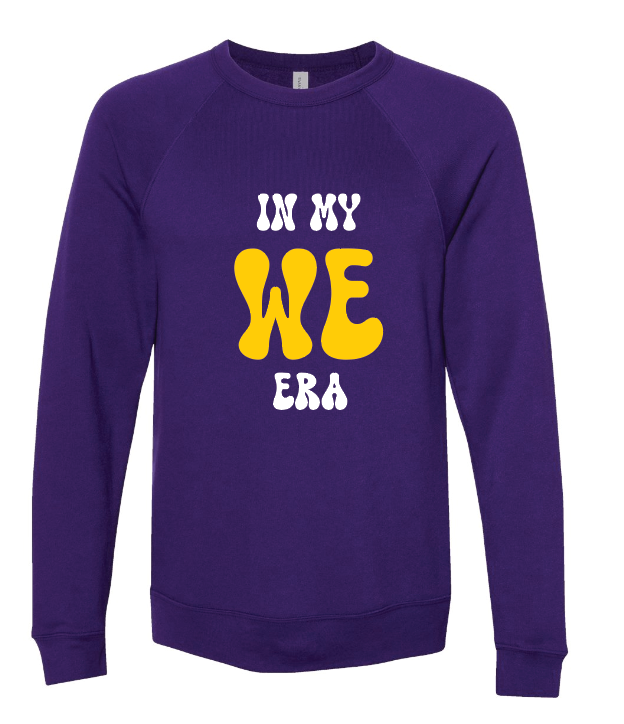 BELLA + CANVAS - Sponge Fleece Raglan Crewneck Sweatshirt- In My WE Era (Matte&Glitter)