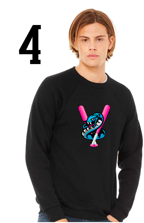 BELLA + CANVAS - Sponge Fleece Raglan Crewneck Sweatshirt - Vipers