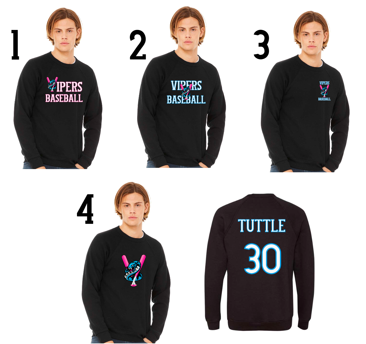 BELLA + CANVAS - Sponge Fleece Raglan Crewneck Sweatshirt - Vipers