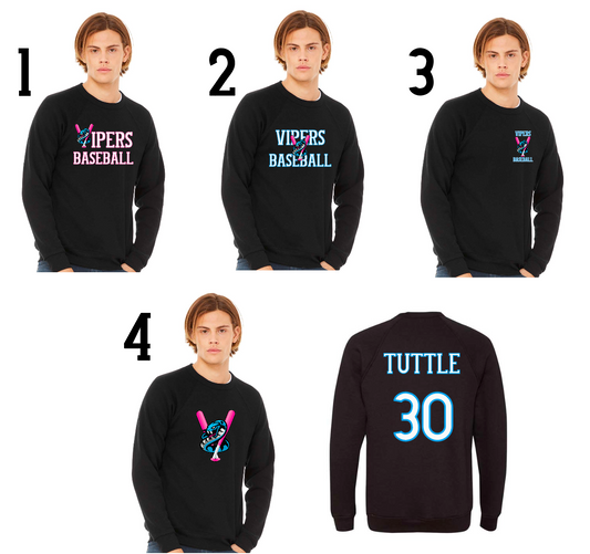 BELLA + CANVAS - Sponge Fleece Raglan Crewneck Sweatshirt - Vipers